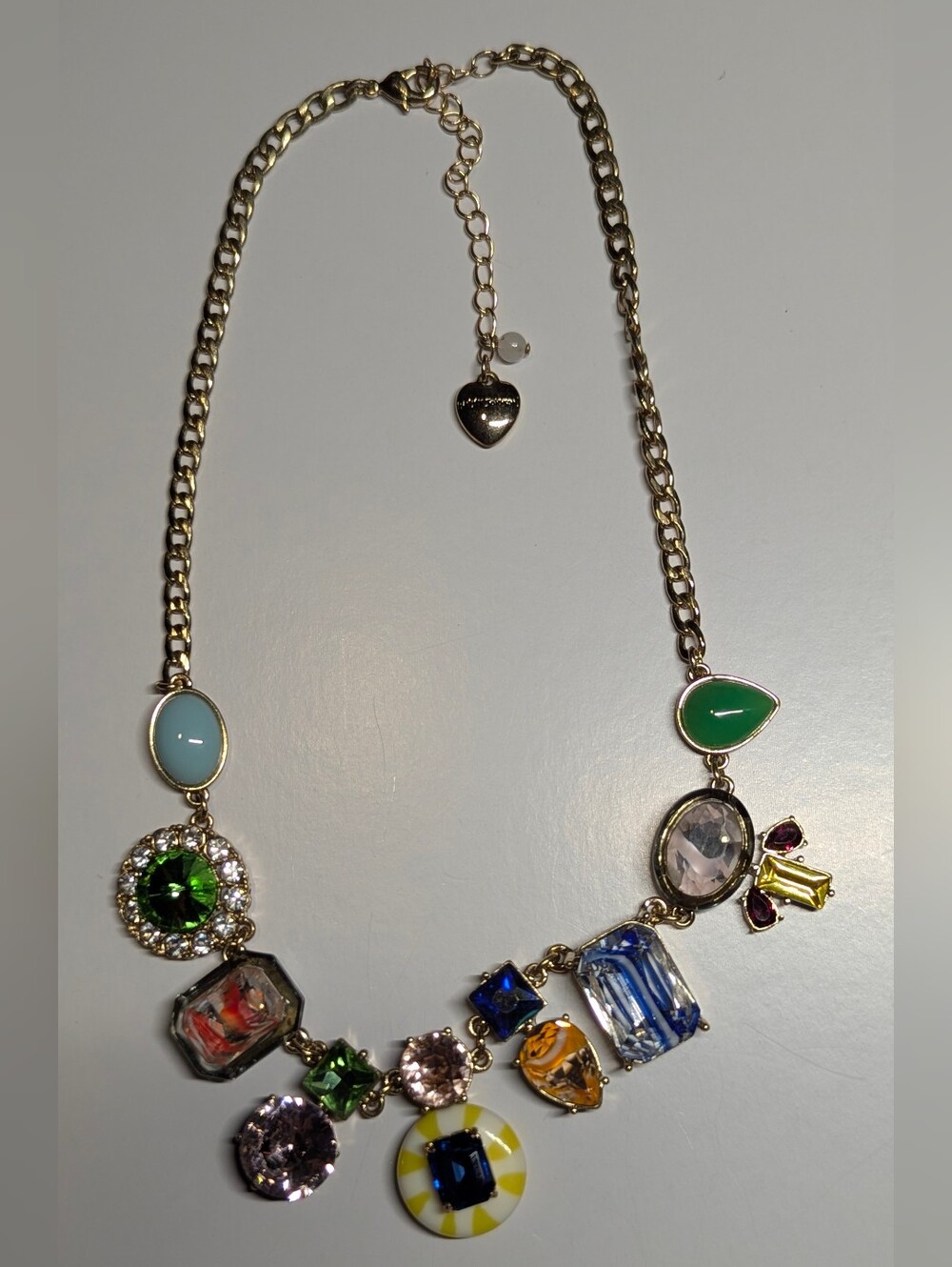 Betsey Johnson Gold-Tone Multicolor Gemstone Candy Necklace